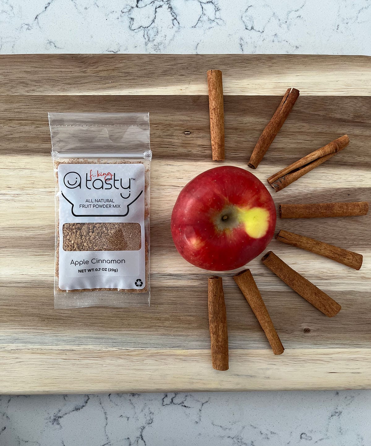 Apple cinnamon fruit powder mix with fruit and spices